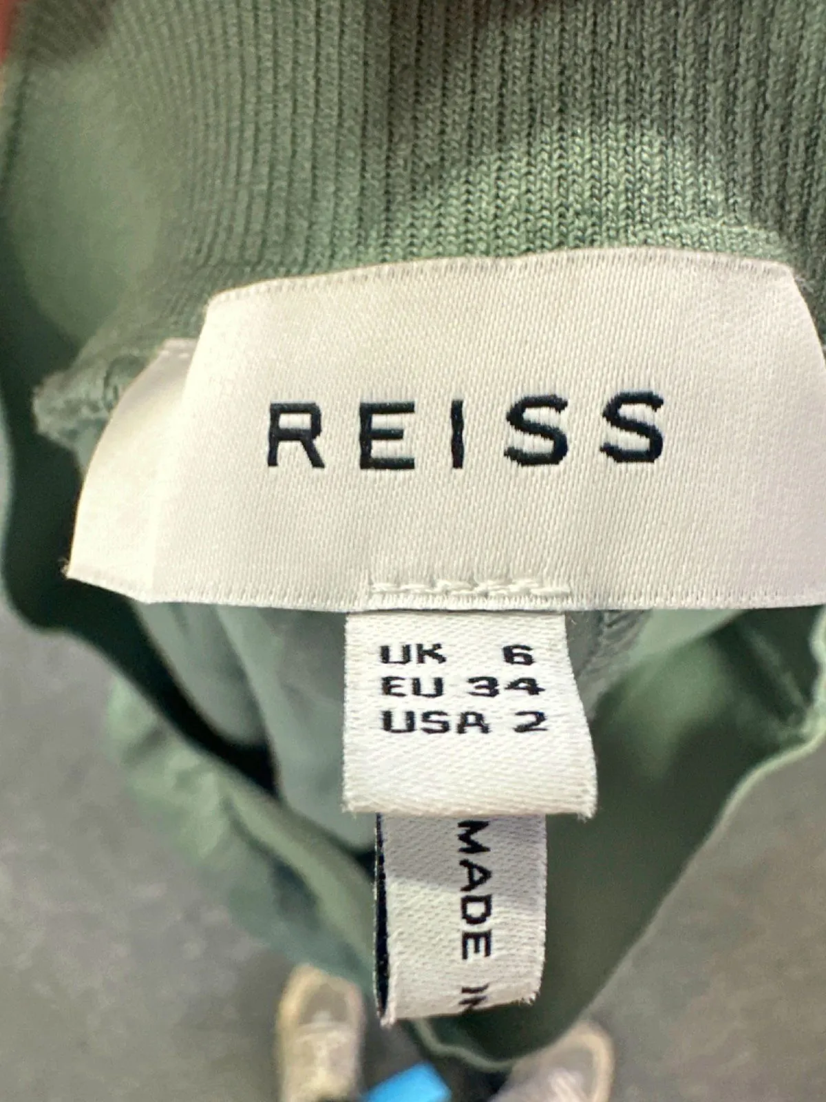 Reiss Green Wide-Leg Trousers UK 6