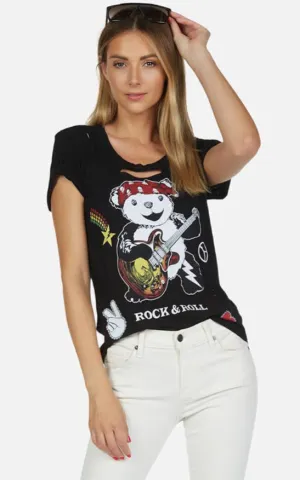 Rock ‘N Roll Bear Elements Distressed Black Tee