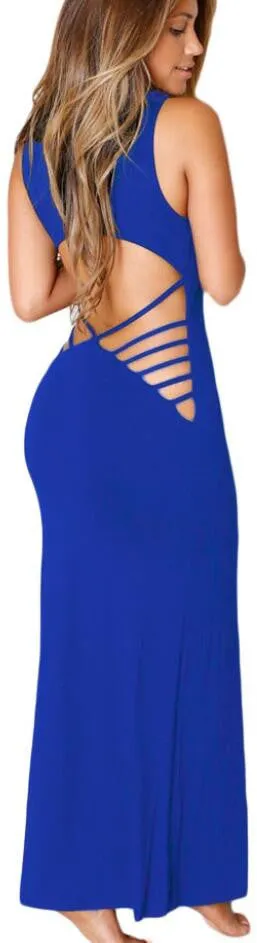 Sexy Bandage Hollow Waist Club Party Long Dress