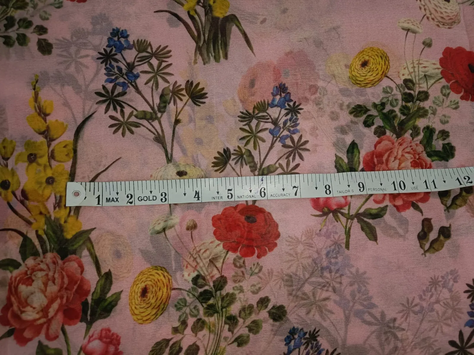 Silk Chiffon Digital Floral Print fabric 60gms 44" wide available in two colors