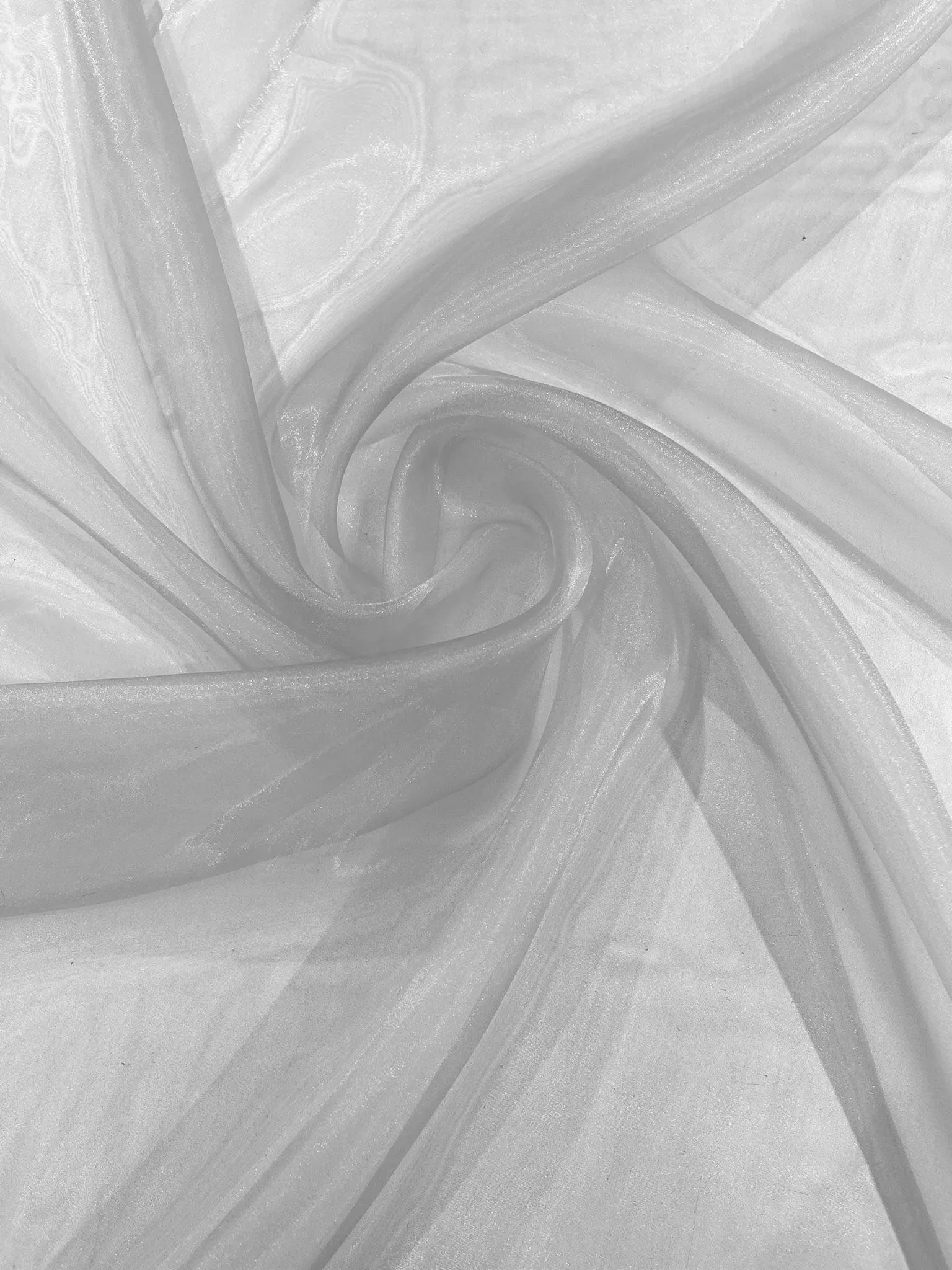 Silver 58/60"Wide 100% Polyester Soft Light Weight, Sheer Crystal Organza Fabric Sold By The Yard
