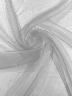 Silver 58/60"Wide 100% Polyester Soft Light Weight, Sheer Crystal Organza Fabric Sold By The Yard