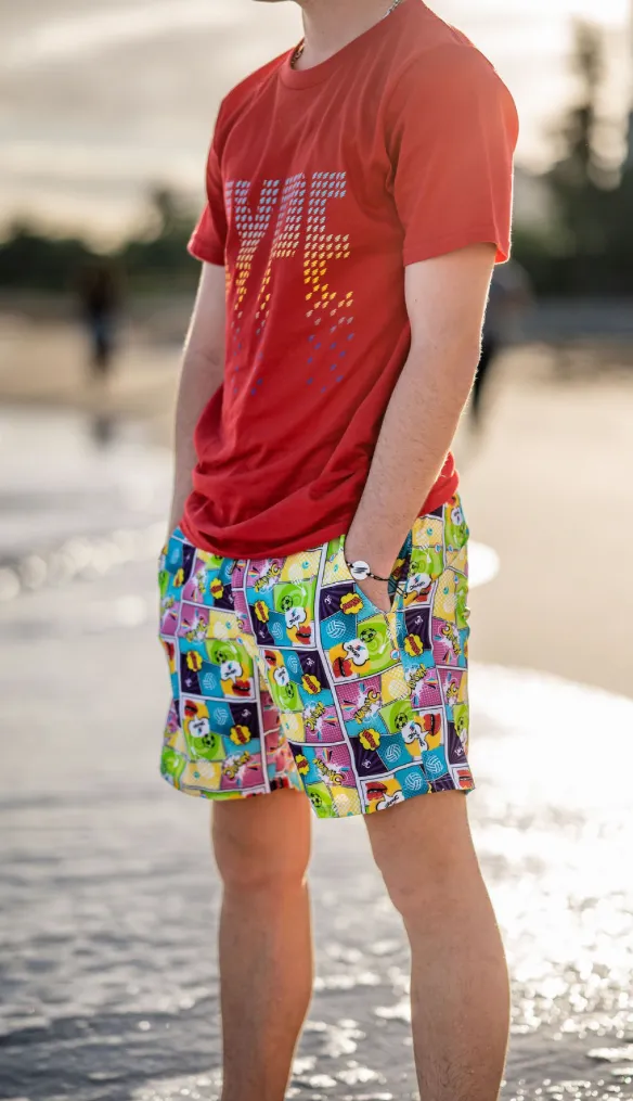Slim Men Casual Short Comics