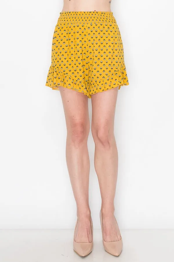 Smocked Floral Shorts
