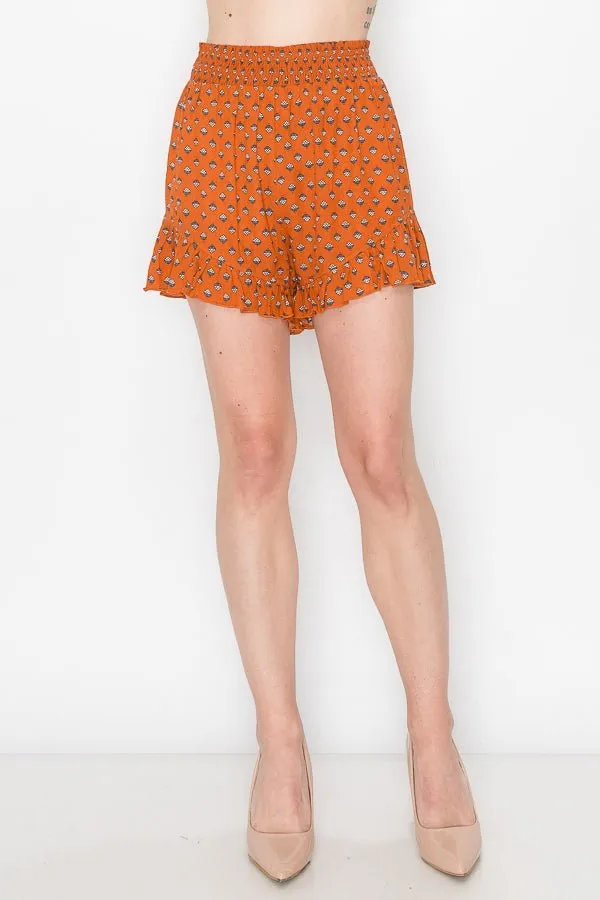 Smocked Floral Shorts