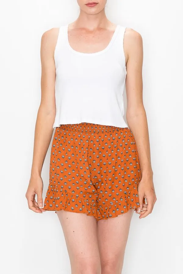 Smocked Floral Shorts