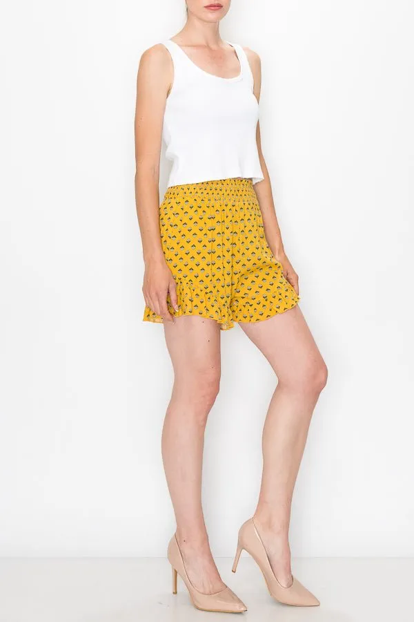 Smocked Floral Shorts