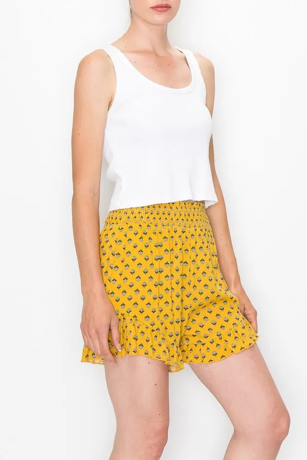 Smocked Floral Shorts