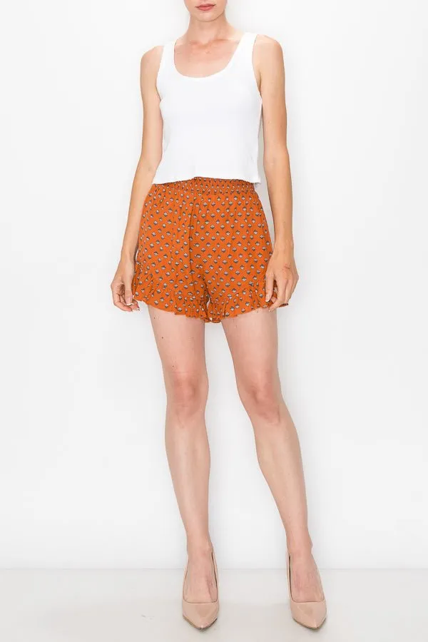 Smocked Floral Shorts