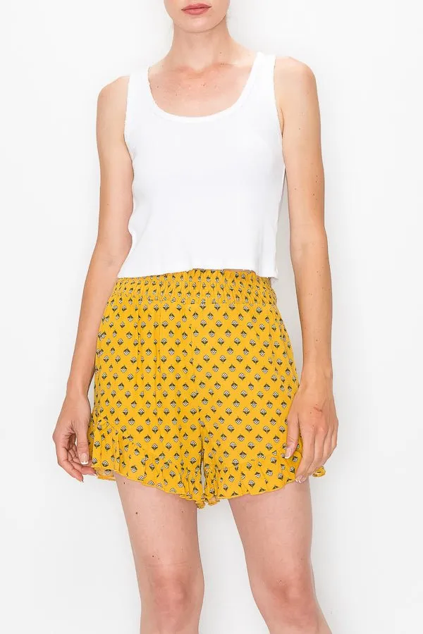 Smocked Floral Shorts