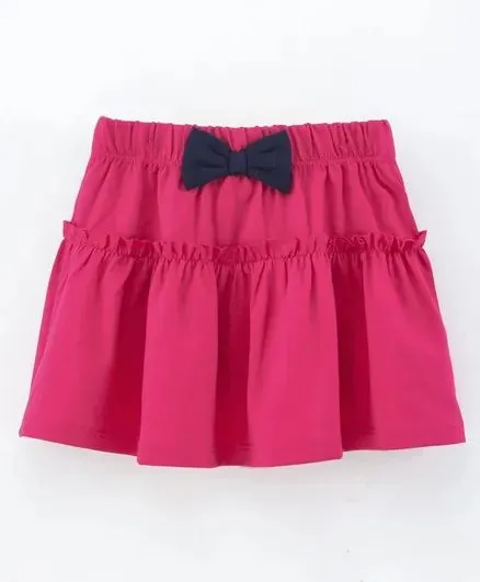 Solid Frilled Skirt - Magenta
