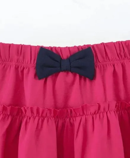 Solid Frilled Skirt - Magenta
