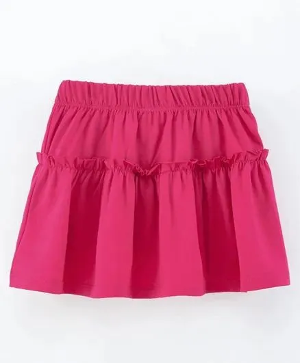 Solid Frilled Skirt - Magenta