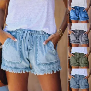 Stella Casual Elastic Waist Drawstring Shorts
