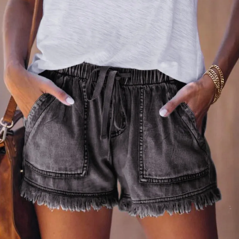 Stella Casual Elastic Waist Drawstring Shorts