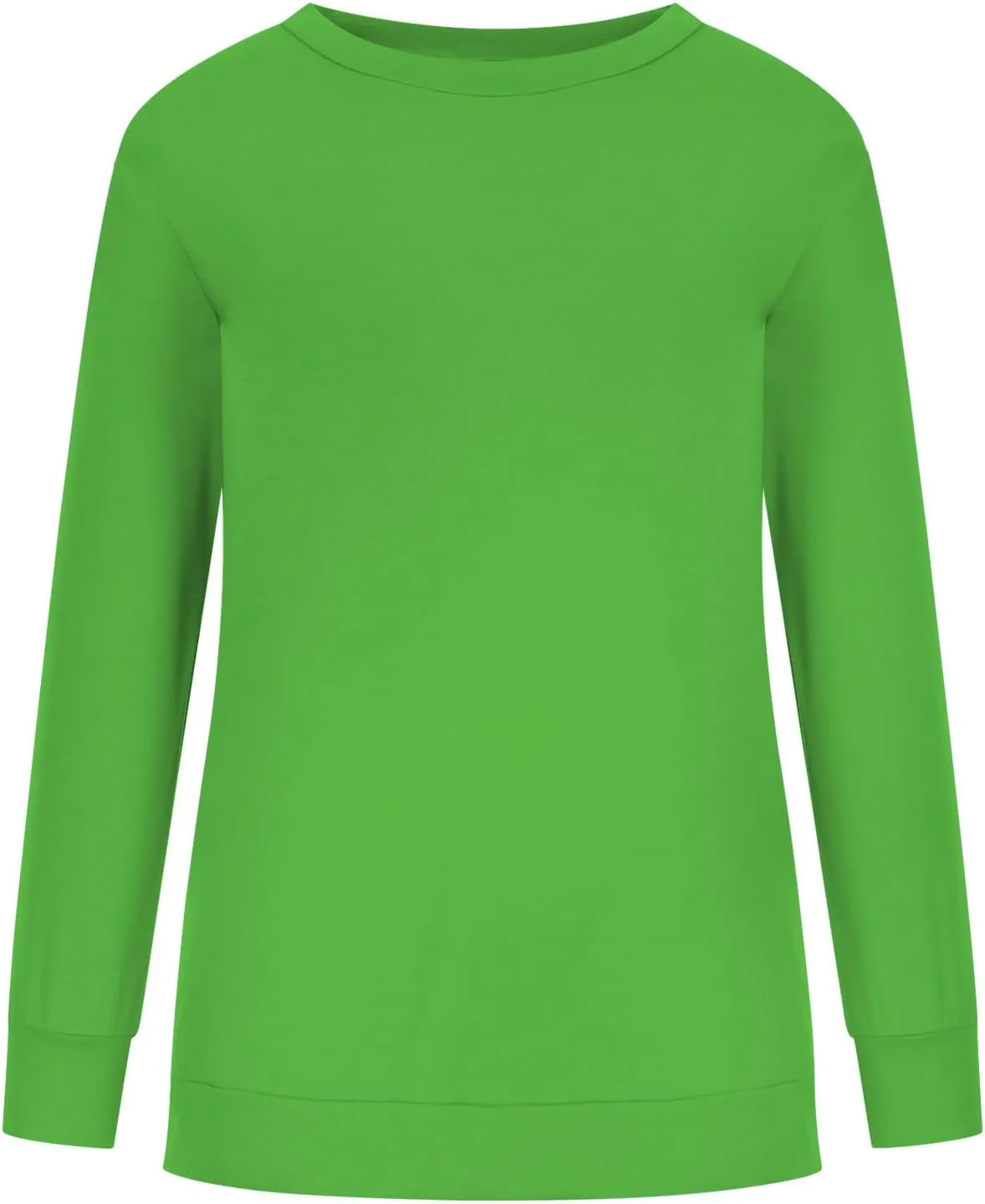 Sweater for Women Round Neck Long Sleeve Sweatshirt Casual Loose Fit Solid Colour Trendy Fall Pullover Tops 2024