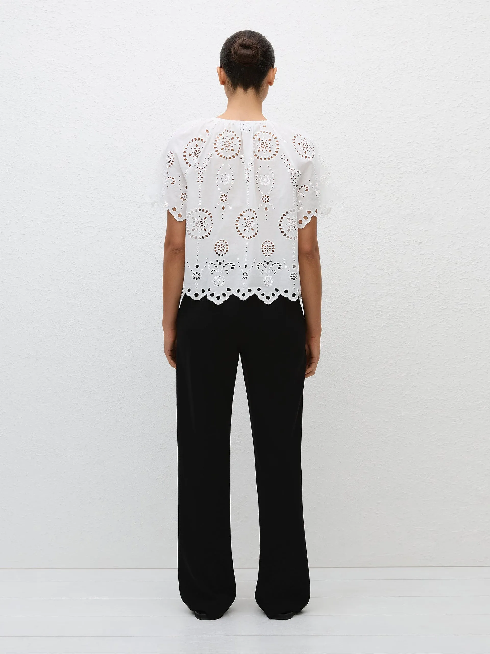 White broderie blouse