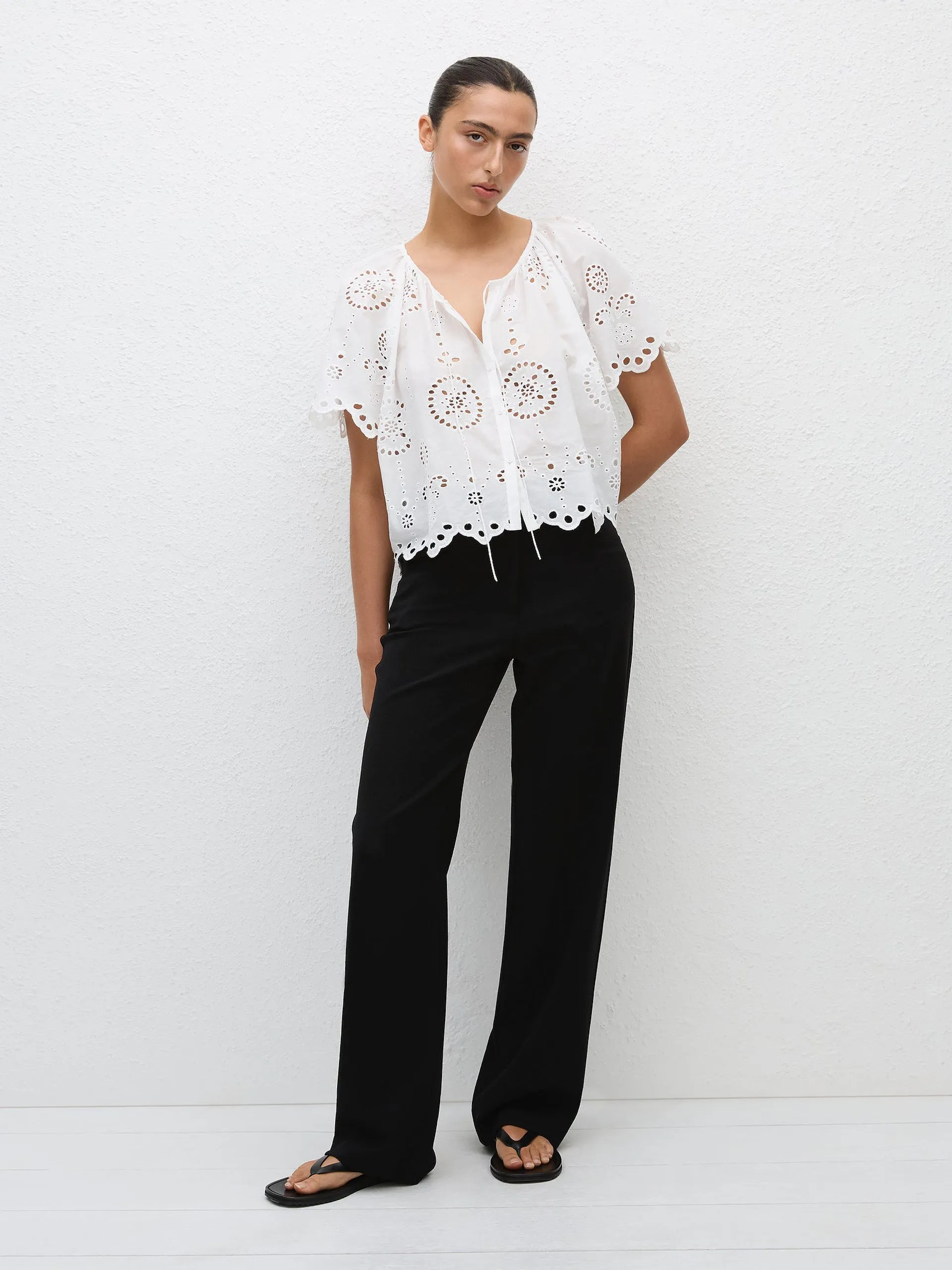 White broderie blouse