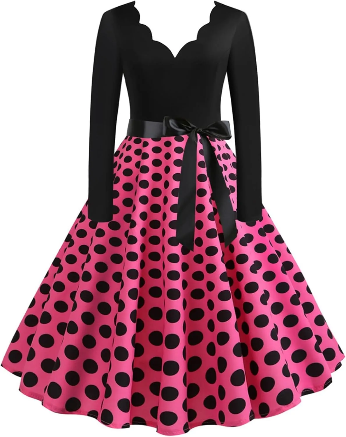 Women Casual Loose Formal Dress Long Sleeved Printed A-Line Midi Dress Plus Size Spring Dresses Church Work Dresses