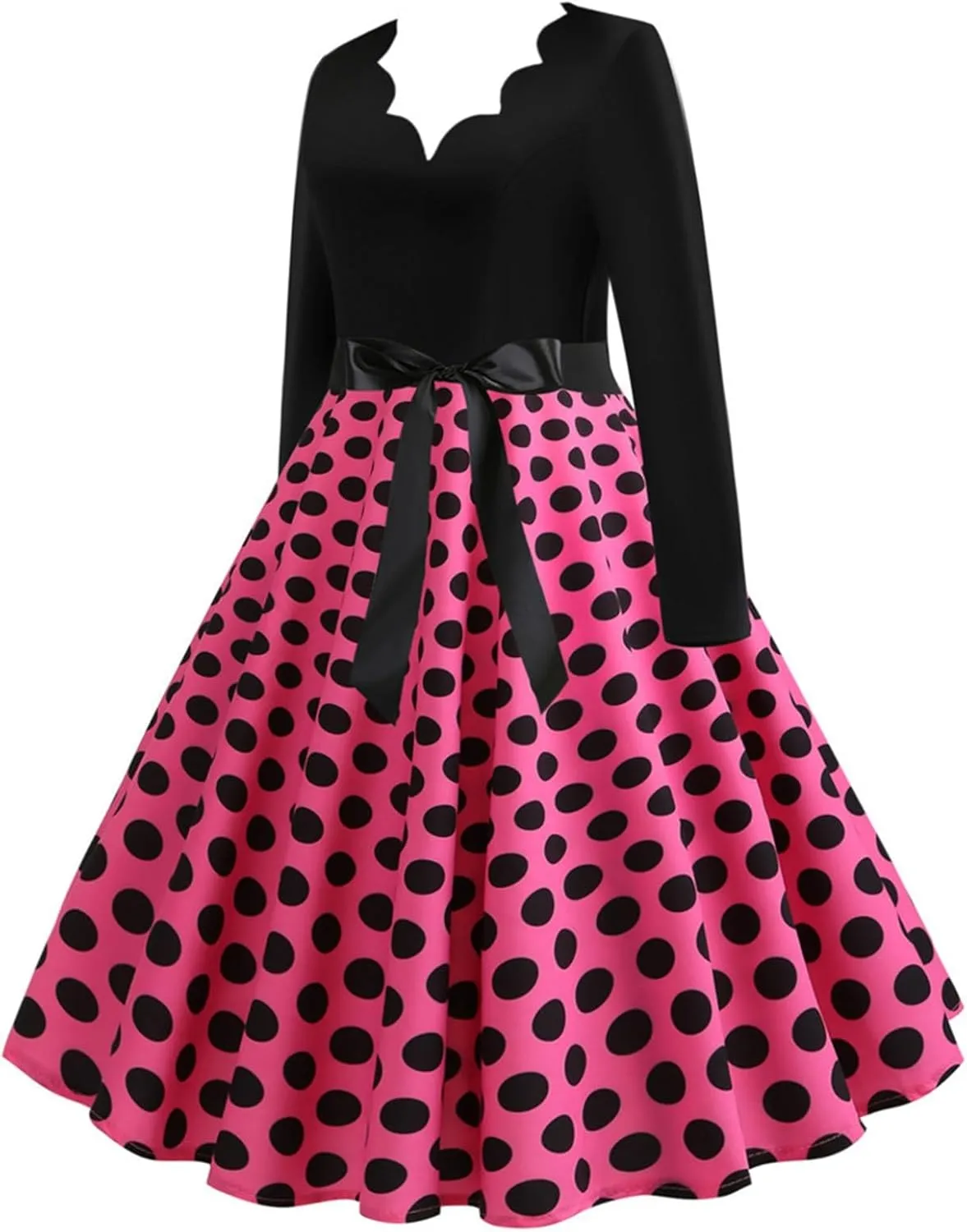 Women Casual Loose Formal Dress Long Sleeved Printed A-Line Midi Dress Plus Size Spring Dresses Church Work Dresses