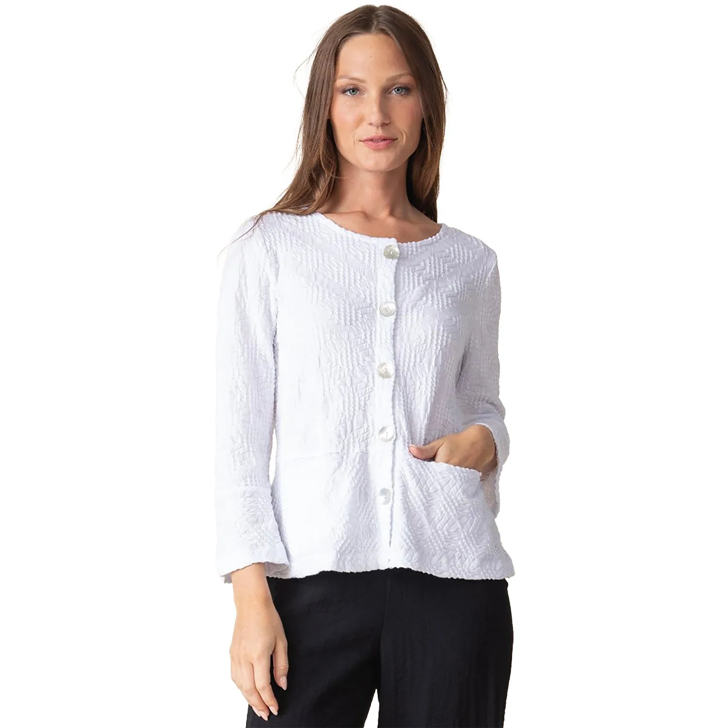 Women's Habitat Sunburst Peplum Swing Jacket White