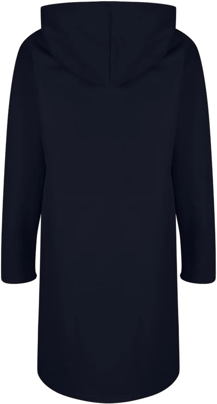 Womens Long Length Zip Up Hoodies Lightweight Fleece Jacket Oversized Tunic Sweatshirt Fashion Fall Zipper Hoodie